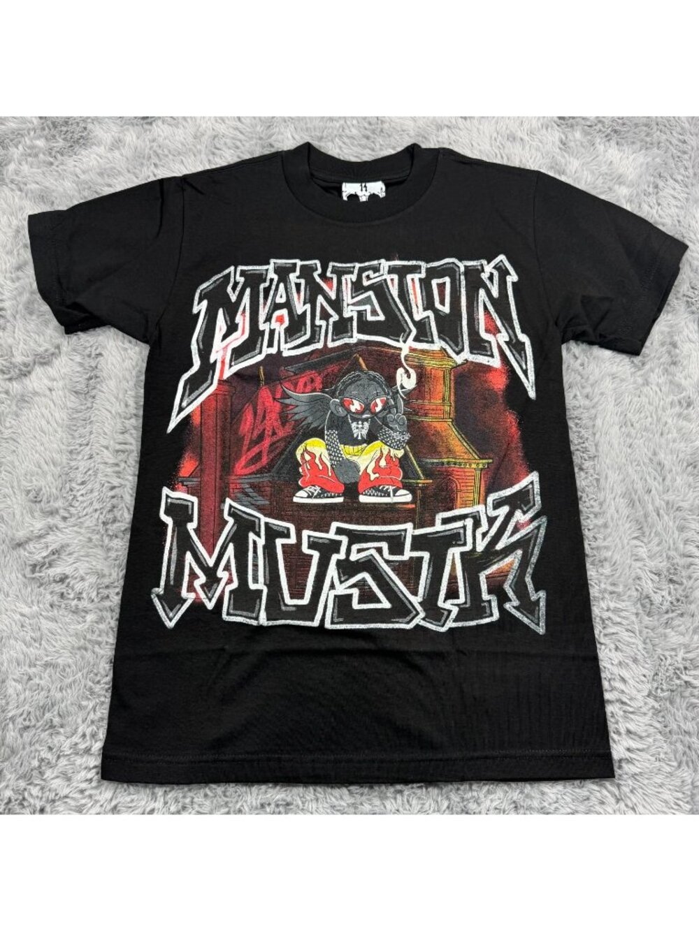 Trippie Redd T-Shirt Men's S Black Mansion Musik Graphic Cotton Travel Summer